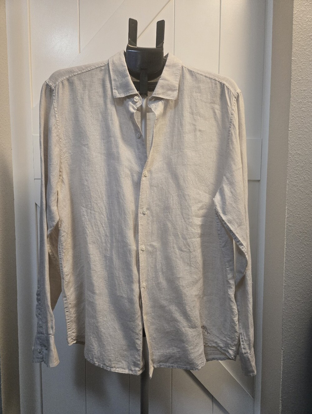 TOMMY BAHAMAMen's Linen Long-Sleeve Button-Up Shirt in Cream M
